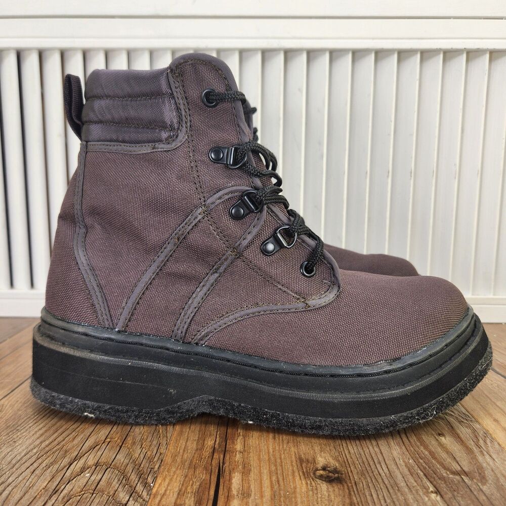 Hodgman Lady 7020 Felt Sole Wading Boots Womens Sz 10 Brown Fly Fishing Lace Up